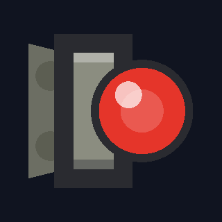 The SL-1 Signal Light as drawn in the hangar: a small bracket and base with a round red glass dome on its outer side.